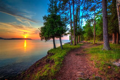 Sunset at Presque Isle Park, Marquette, Michigan