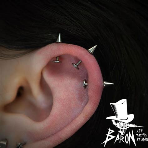 Baron Art Piercing Studio on Instagram: "Triple Vertical helix 💥🌟💥 ...