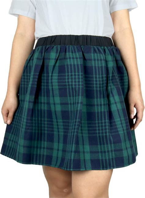 Plus Size Plaid Skirt Schoolgirl Lingerie Pleated High Waist Skater ...