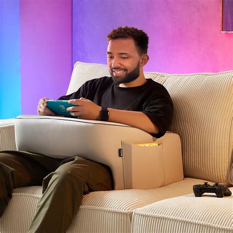 Reading Pillow for Gaming, Large Arm Rest Pillow, Memory Foam Bed Rest ...