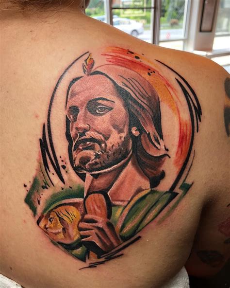 Tatuajes De San Judas Tadeo A Color En El Brazo - Karlo Kapanadze