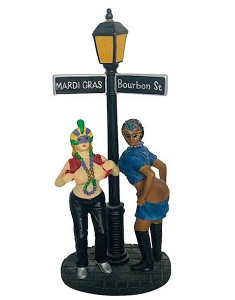 Mardi Gras Figurine Bourbon Street Sculpture Statue Nude Boobs Naked ...