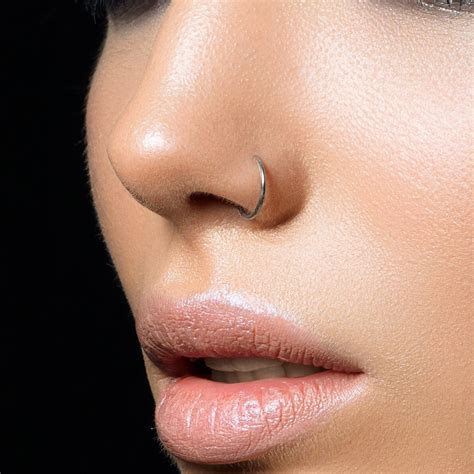 Pair of Clip on Nose Piercing Hoops - Tiny Set of Handmade 20g Faux ...