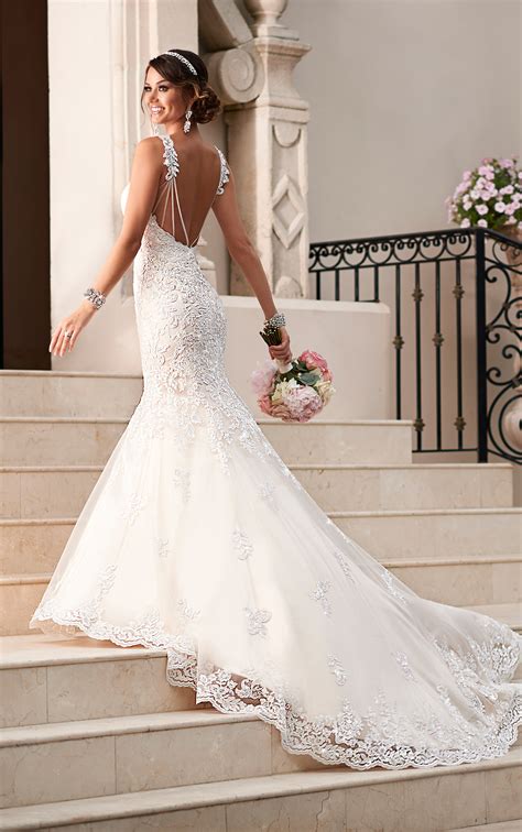 Silver Backless Wedding Dress