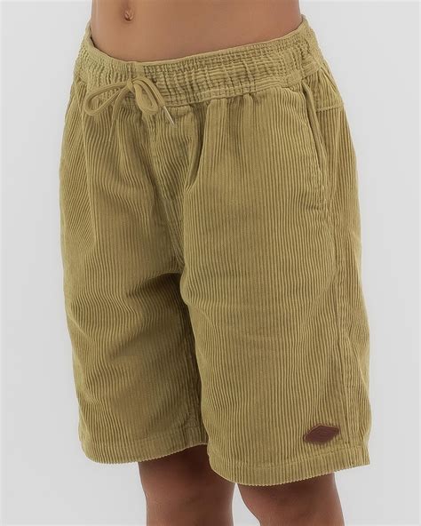 Shop Rip Curl Boys' Surf Cord Volley Shorts In Dark Khaki - Fast ...