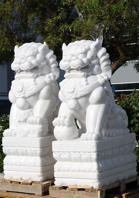 Large Foo Dogs Statues Chinese Feng Shui Protecting Guardian Lions for ...