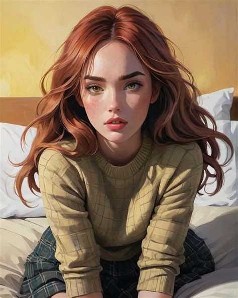 A beautiful redhead college a tan - Free AI Photo Generator - starryai