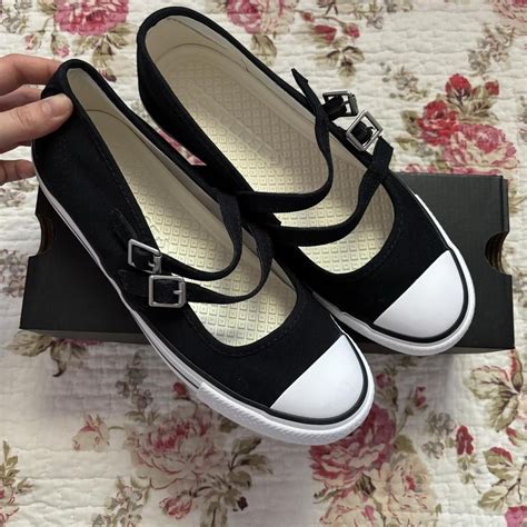 converse mary Jane’s 🐈‍⬛ new in packaging just got... - Depop in 2025 | Funky shoes, Girly shoes ...