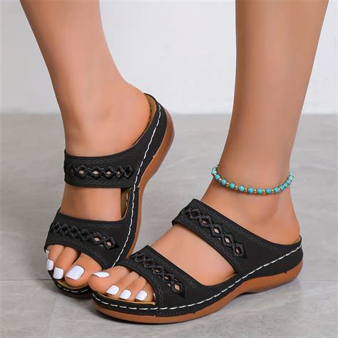 Platform Sandals Women s Solid Color Slip Soft Sole Casual - Temu Canada