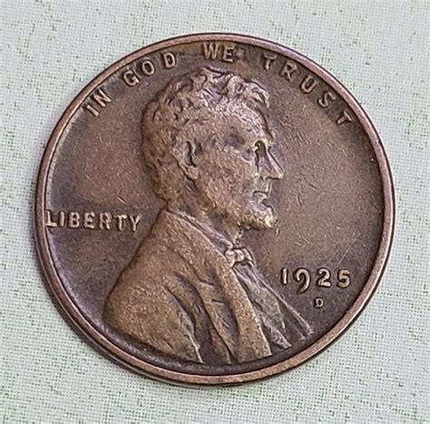 1925-D Lincoln Cent Extra Fine-40 ROTATED REVERSE 30 Degrees Left - For ...