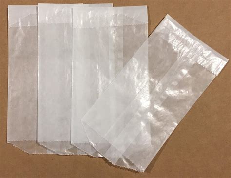 Amazon.com: 100 - Flat Glassine Wax Paper Bags - 3in x 5 1/2in - (7.6cm ...