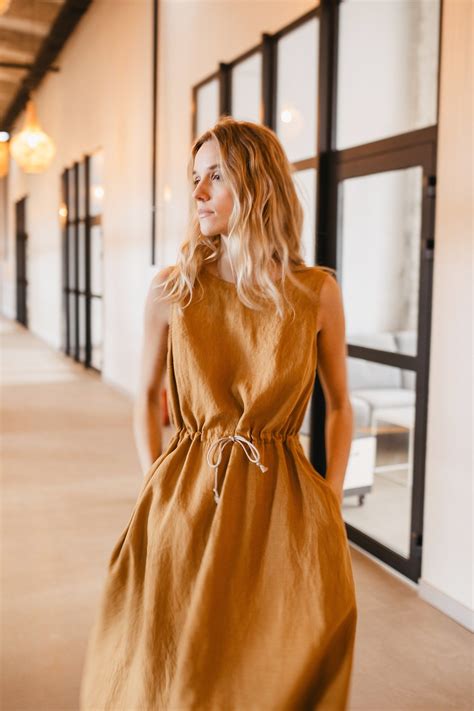 Open Back Dress, Linen Cocktail Dress, Summer Dress, Linen Sundress ...