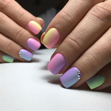 Rainbow Pastel Nails via (@nail_poisk) on Instagram | Nails, Nail ...