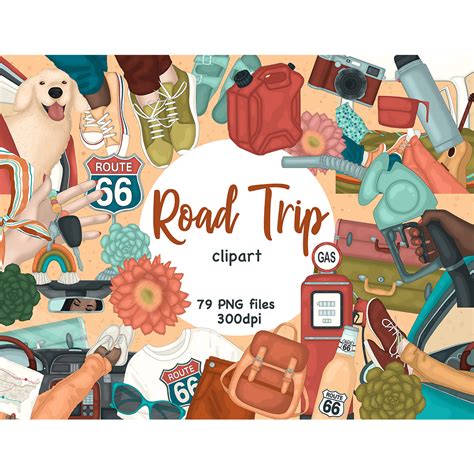 Road Trip Clipart | Summer Clip Art Bundle | Inspire Uplift