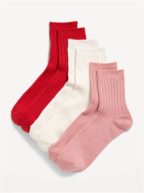Ribbed Crew Sock 3-Pack for Women | Old Navy