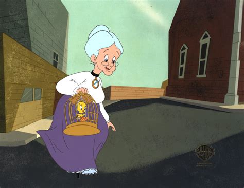 Looney Tunes Original Production Cel: Granny and Tweety Bird | Looney ...