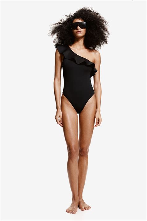 Padded-cup One-shoulder Swimsuit - Black - Ladies | H&M CA