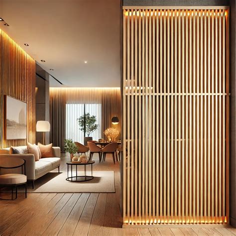 Ceiling-to-floor Room Dividers, Japandi Style Wooden Partitions and ...