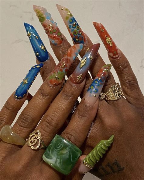 gods child. | Lipstick nails design, Unique acrylic nails, Lipstick nails