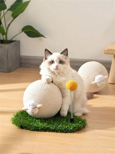 Eendelig Lam Kat Krabben Bal , Verticaal Krabpaal bord , Kattenklauw Slijper , Kat Klimrek ...