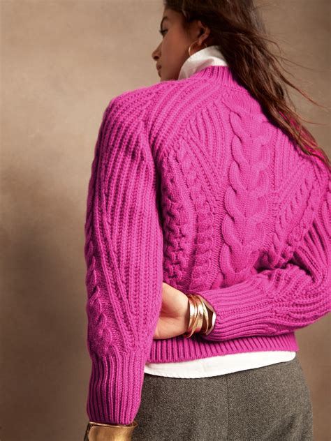 Cashmere Cable-Knit Sweater | Banana Republic