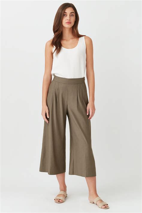 Linen Cropped Wide Leg Pants | donyaye-trade.com