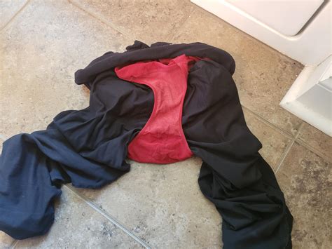 Wife's dirty panties just laying on the bathroom floor. They smell ...