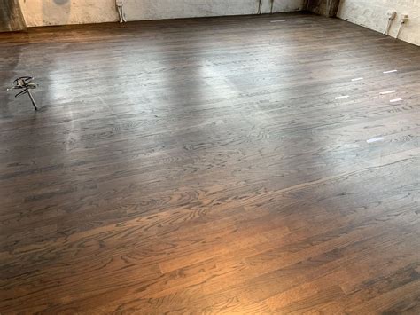 Staining Old Hardwood Floors Old Refinished To Match New. Kona/Cognac