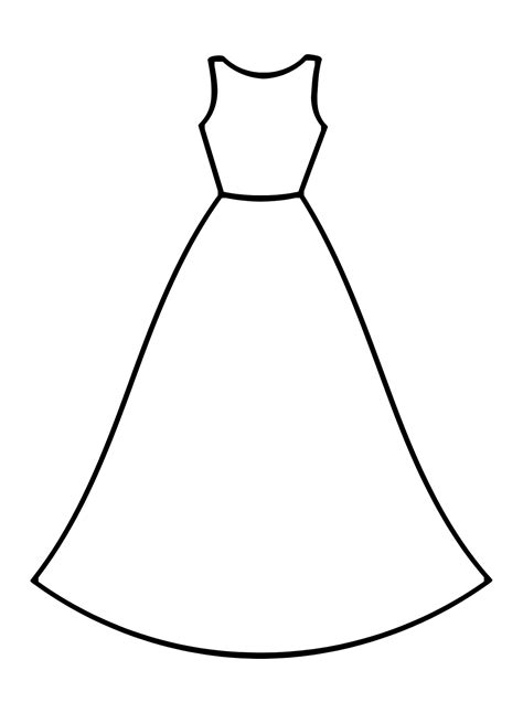 Blush Wedding Dress Coloring Page - Free Printable Coloring Pages