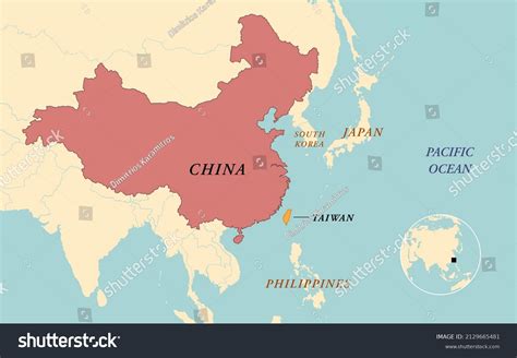 Map Territorial Dispute Between China Taiwan Stock Illustration 2129665481 | Shutterstock