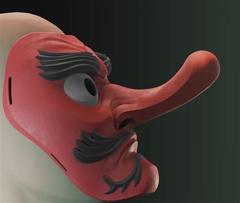 🎭 Tengu mask・ STL File for ・Cults