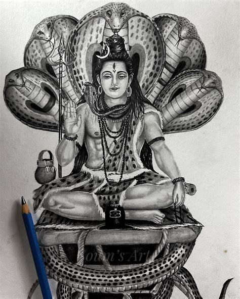 Pencil Drawing Of Lord Shiva
