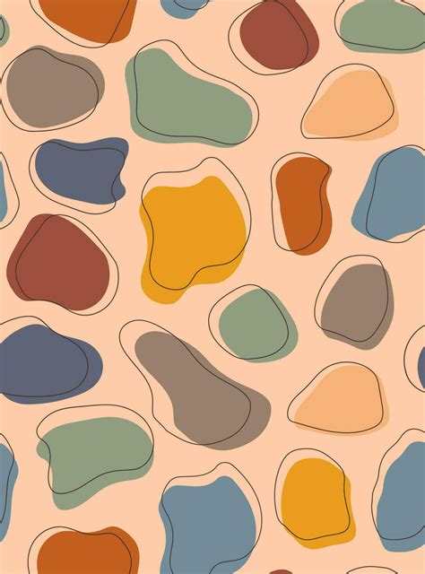 Abstract seamless pattern bundle with natural shapes, random freehand ...