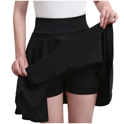 Skorts for Womens,Women's Casual Stretchy Versatile Flared Pleated High ...
