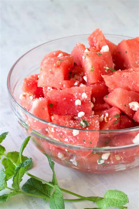 Watermelon Feta Salad with Mint and Lemon - Cafe Delites