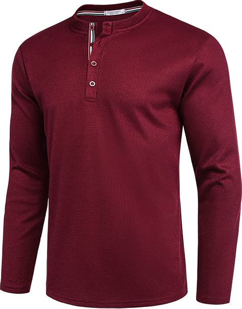 Long Sleeve Waffle Henley Shirts - Durable & Lightweight | Coofandy ...