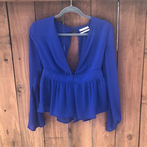Long sleeve Urban Outfitters Royal blue blouse. Low... - Depop