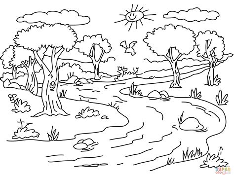 Realistic Landscape Coloring Pages at GetColorings.com | Free printable ...