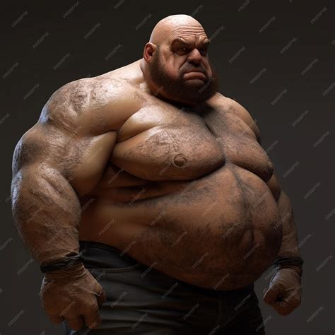 A giant strong man fat and uggly realistic high quality skin | Premium ...