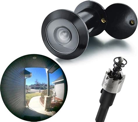 TOGU 220-degree Solid Brass Peep Holes for Door with 16mm Drill Bit, 0.63 inch Door Peephole ...