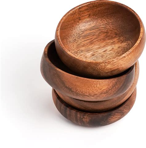 Amazon.com: Casa/Legno Set of 4 Acacia wood small bowls, 12.5 Cubic ...