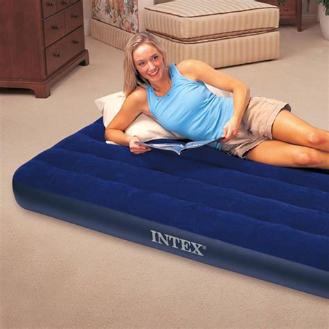 Intex Twin 8.75" Classic Downy Inflatable Airbed Mattress Blue