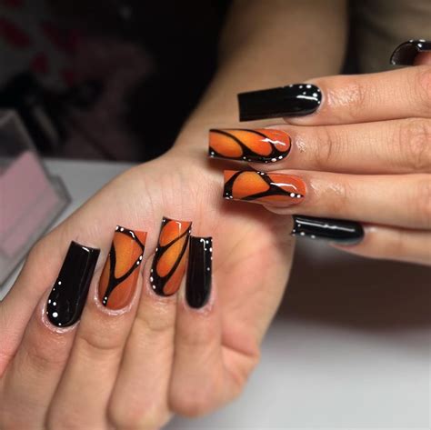 33+ Bold Black And Orange Ombre Nails To See - Nail Designs Daily