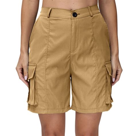 Mlqidk Khaki Shorts for Women Cargo Shorts Quick Dry Dressy Casual Knee ...