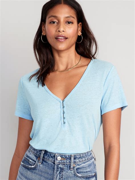 Womens Henley Shirt Linen at Daryl Hudson blog