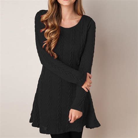 Cheap Fashion Women Tight Long Sleeve Solid Color Sexy Sweater Dress | Joom
