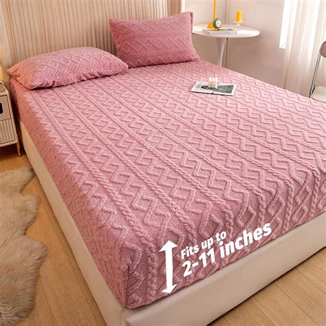 Amazon.com: Elastic Bed Sheets, Flannel Velvet Bed Sheet Winter Super ...