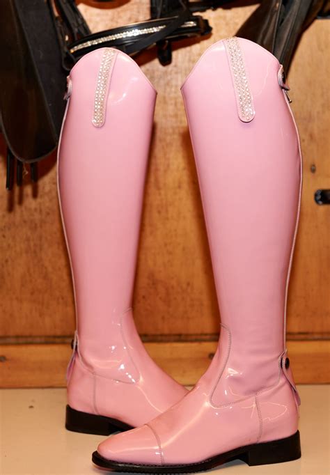 Equestrian Pink leather patent Italian riding boots, Riding Boots ...