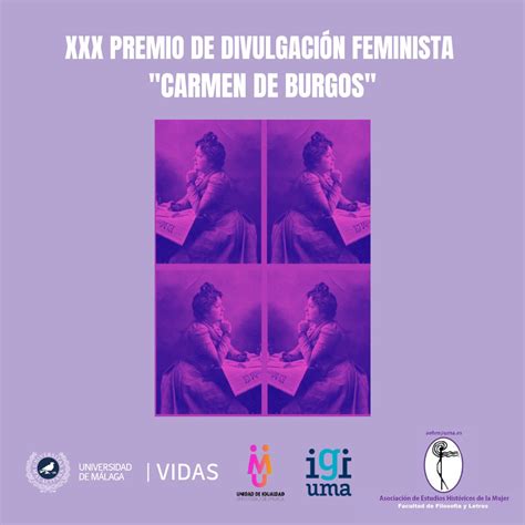 XXX Premio de divulgación Feminista Carmen de Burgos - Universidad de Málaga