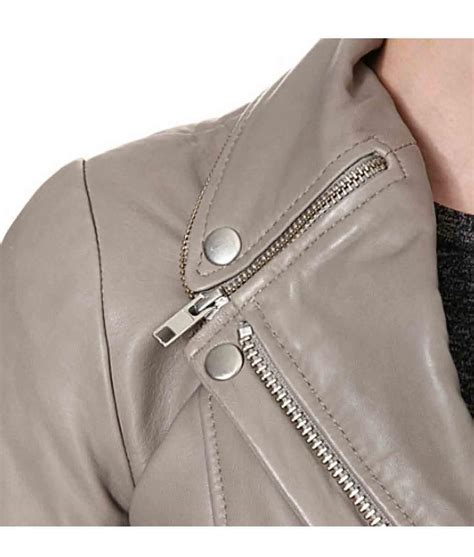 Ashley Benson Pretty Little Liars Season 5 Hanna Marin Gray Leather Jacket